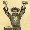 Striking it rich was always a reason to celebrate, but the trail to instant wealth could be strewn with uncertainty, and occasionally deception. 'The Pilgrim Rejoiceth over his 'Pile,'' illustration by Charles Christian Nahl, from The Miner's Progress; or, Scenes in the Life of a California Miner (1853), by Alonzo Delano and Charles Christian Nahl. Source: California State Library