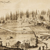 When mining camps were first settled in the early 1850s, they were bucolic but growing rapidly. An example was Grass Valley in Nevada County, shown here c. 1852, lithograph by R. E. Ogilby. Source: California State Library.