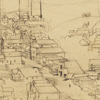 The boomtown of Nevada (later Nevada City in Nevada County) was typical of the mining camps that sprang to life during the Gold Rush. Within weeks, camps such as Nevada City saw their populations swell from a handful to thousands. The construction was often designed to be temporary and was frequently haphazard. Nevada City, c. 1852, drawing by George Holbrook Baker. Source: California State Library.