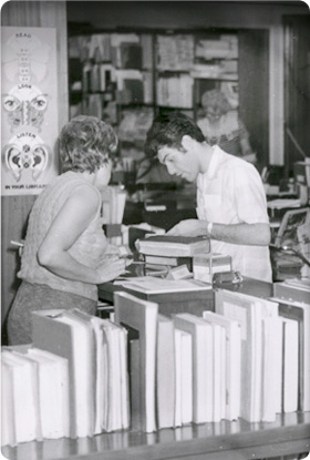  Shows staff and patrons in Government Publications reading room. Sacramento, April, 1970.