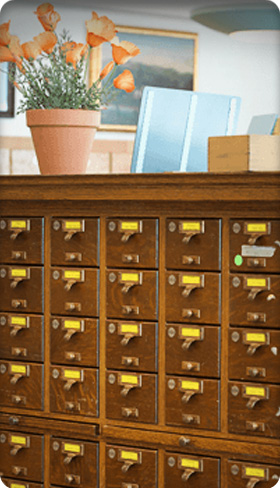 Library card catalog